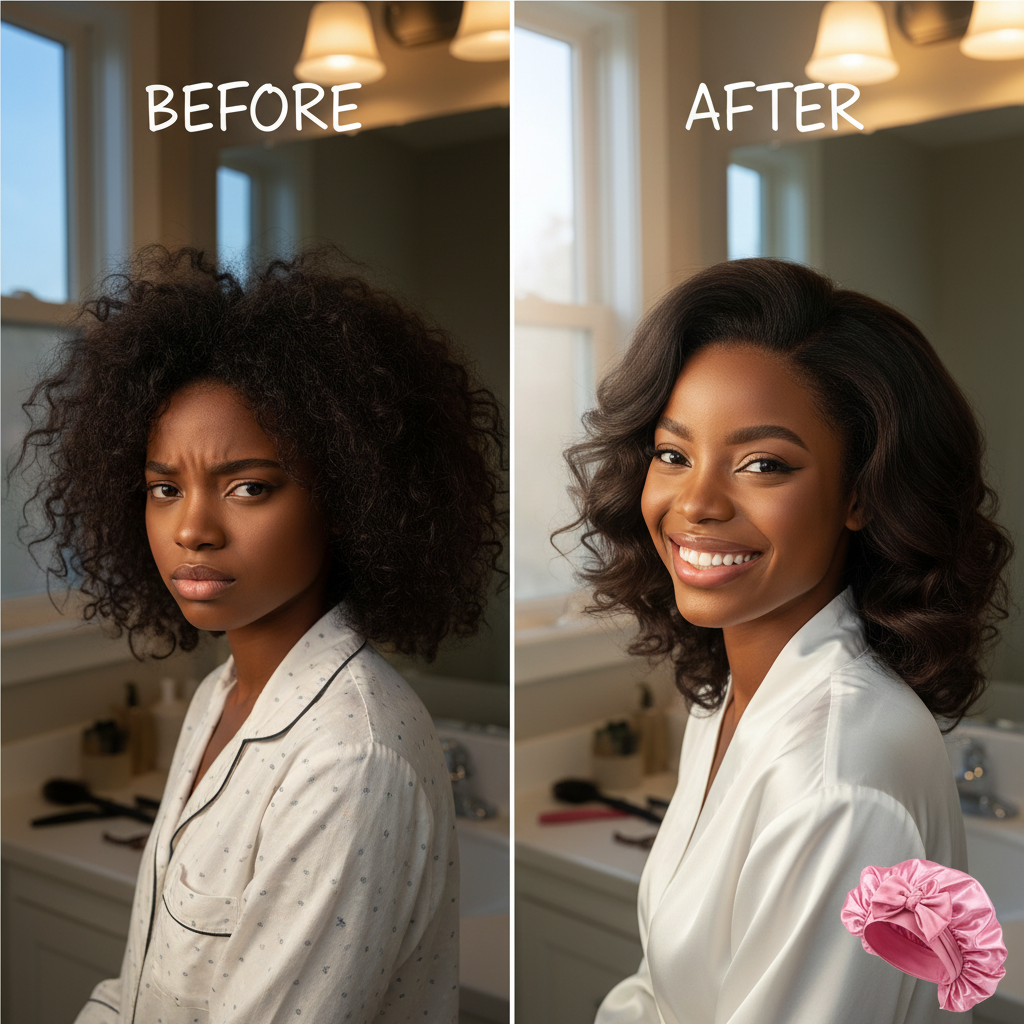 Silk Sleeping Bonnet for Women Large Sleep Cap with Wide Elastic Tie Band for Curly Dreadlock Braid Hair Care