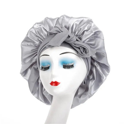 Silk Sleeping Bonnet for Women Large Sleep Cap with Wide Elastic Tie Band for Curly Dreadlock Braid Hair Care